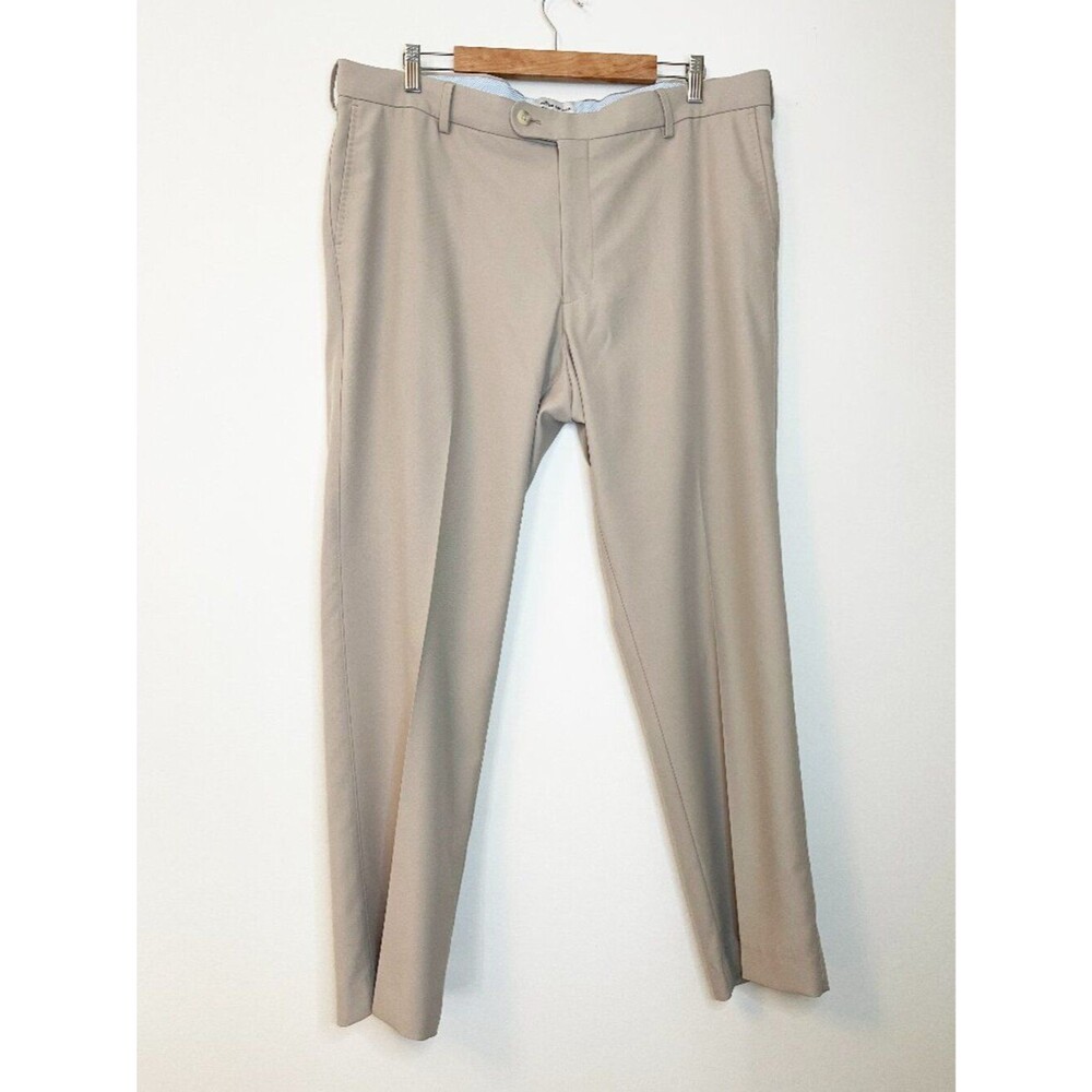 Peter Millar Men's Khaki Performance Golf Dress Pants 38x30 Stretch Flat Front